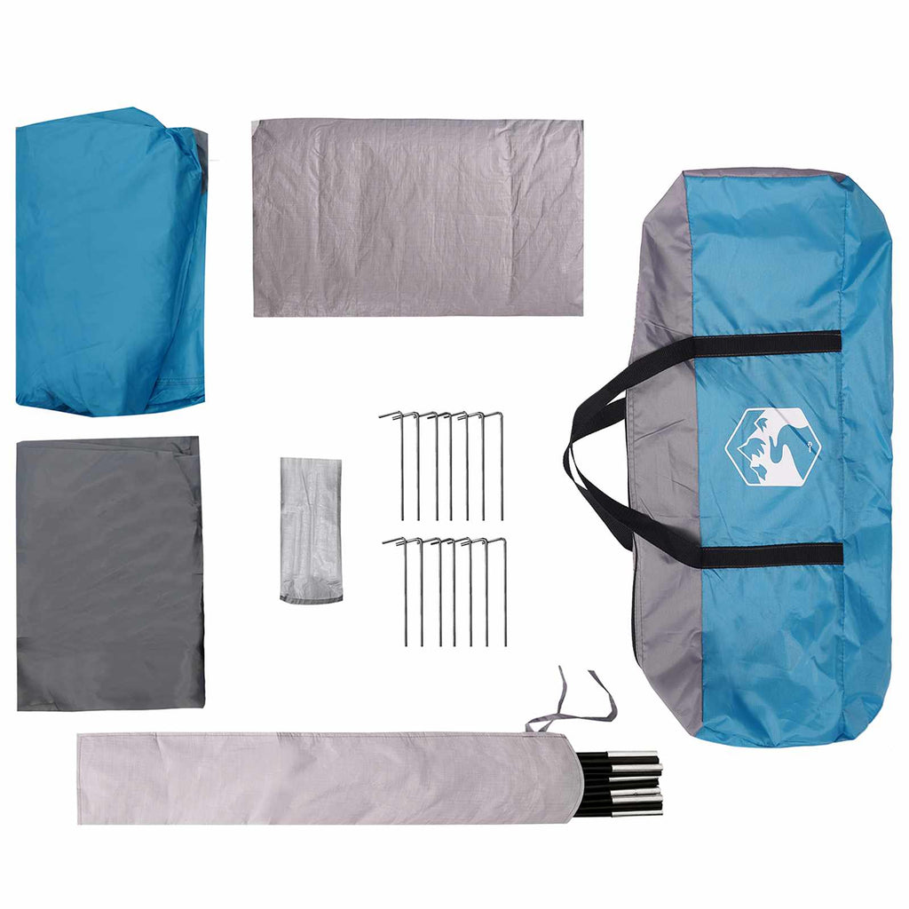 Familienzelt Blau 420 x 305 x 200 cm Polyester und Stahl