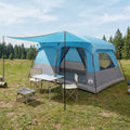 Familienzelt Blau 420 x 305 x 200 cm Polyester und Stahl
