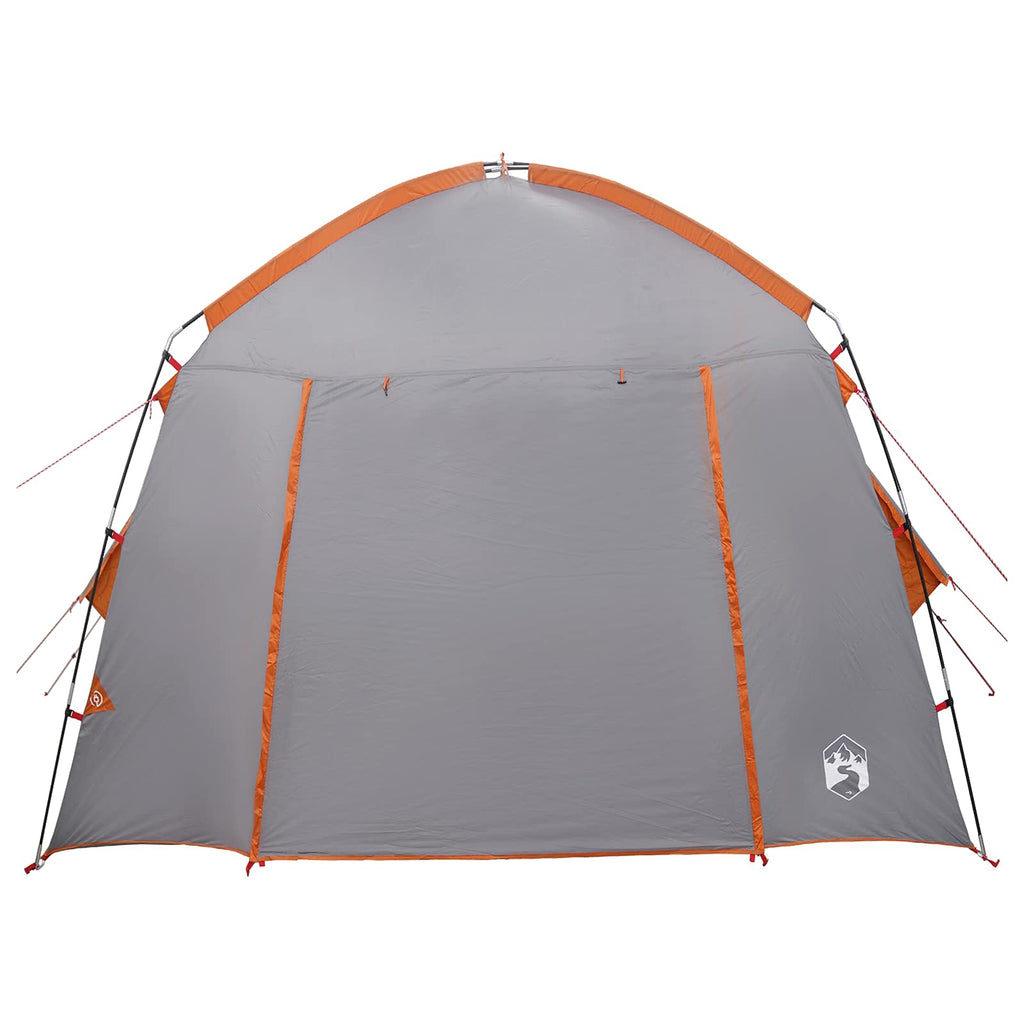 Hütten-Zelt Grau und Orange 210 x 210 x 138 cm Polyester