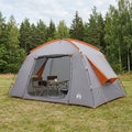 Hütten-Zelt Grau und Orange 300 x 210 x 156 cm Polyester