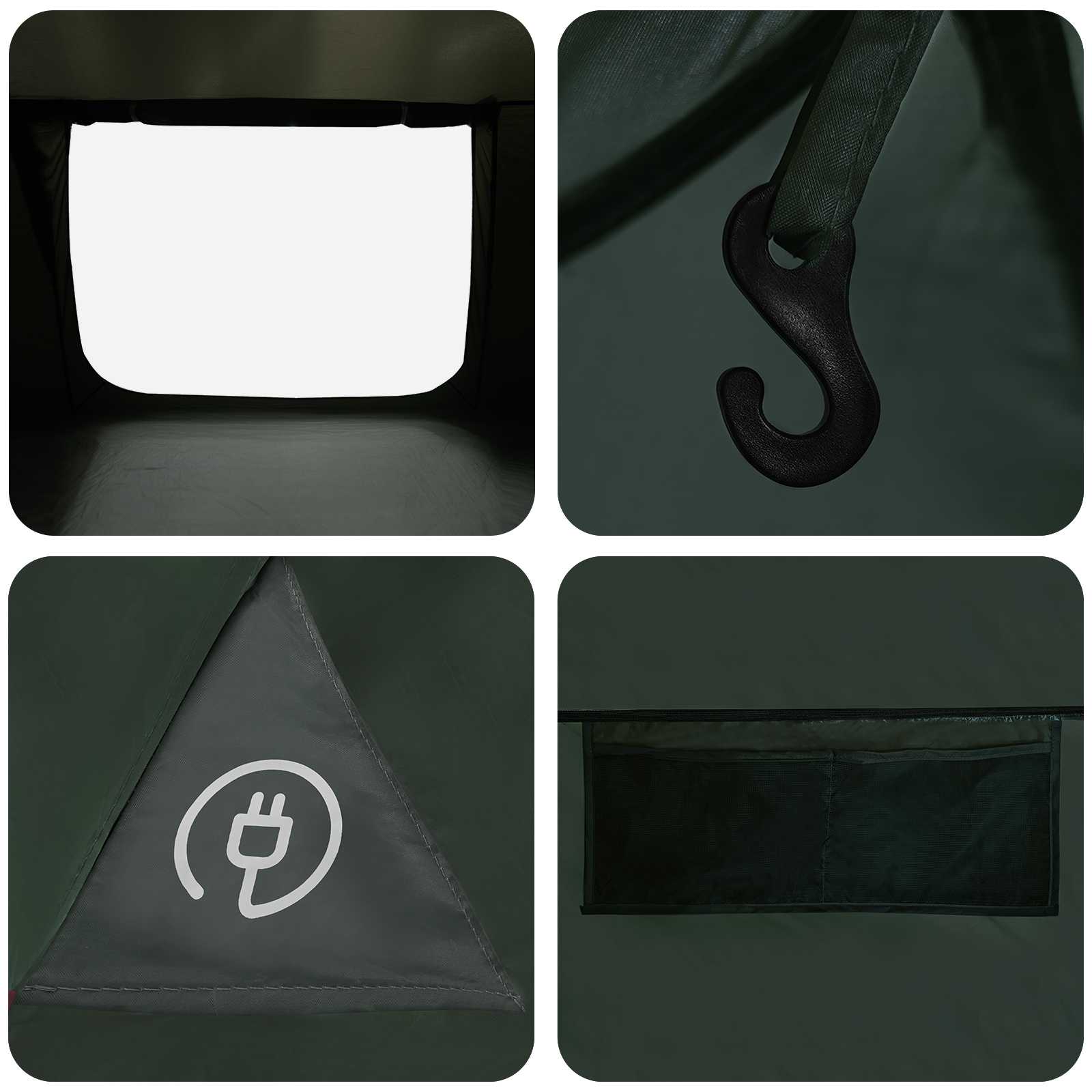 Hütten-Zelt mit Dach Olivegrün 300 x 210 x 156 cm Polyester