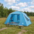 Hütten-Zelt mit Dach Blau 400 x 210 x 180 cm Polyester