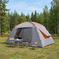 Hütten-Zelt Grau und Orange 400 x 210 x 180 cm Polyester