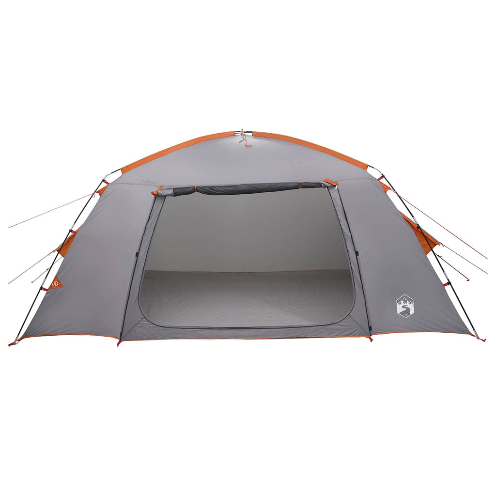 Hütten-Zelt Grau und Orange 400 x 210 x 180 cm Polyester