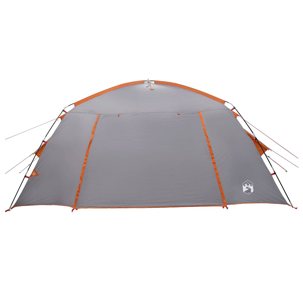 Hütten-Zelt Grau und Orange 400 x 210 x 180 cm Polyester