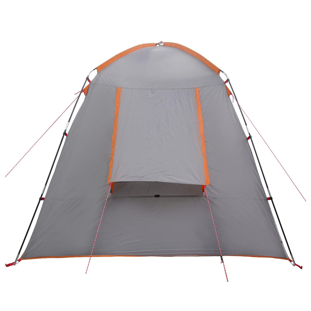 Hütten-Zelt Grau und Orange 400 x 210 x 180 cm Polyester