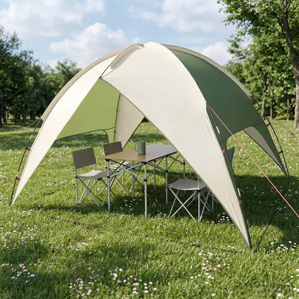 Campingzelt mit Regenhaube wasserdicht Grün 245 x 245 x 149 cm