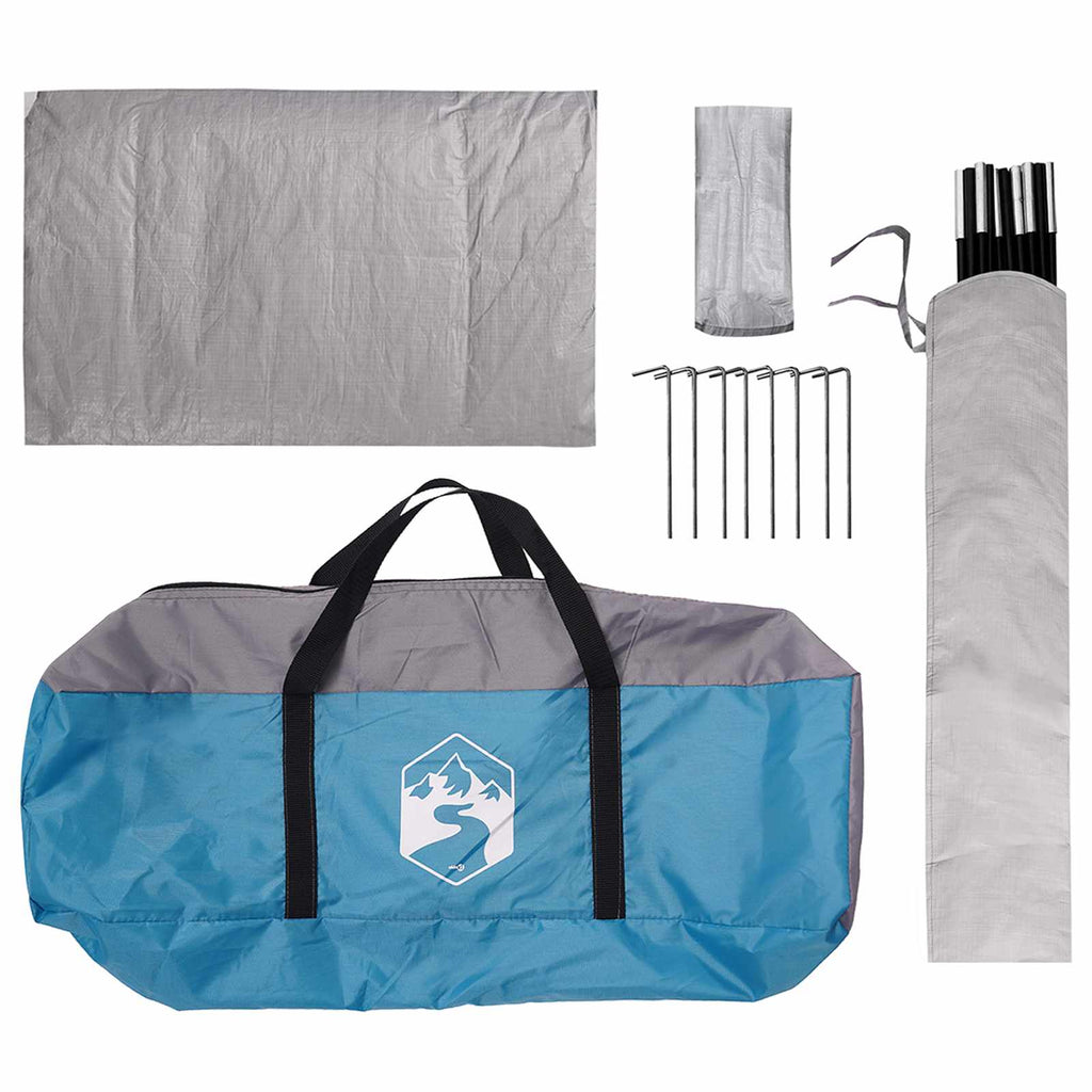 Campingzelt mit Regenhaube wasserdicht Blau 245 x 245 x 149 cm
