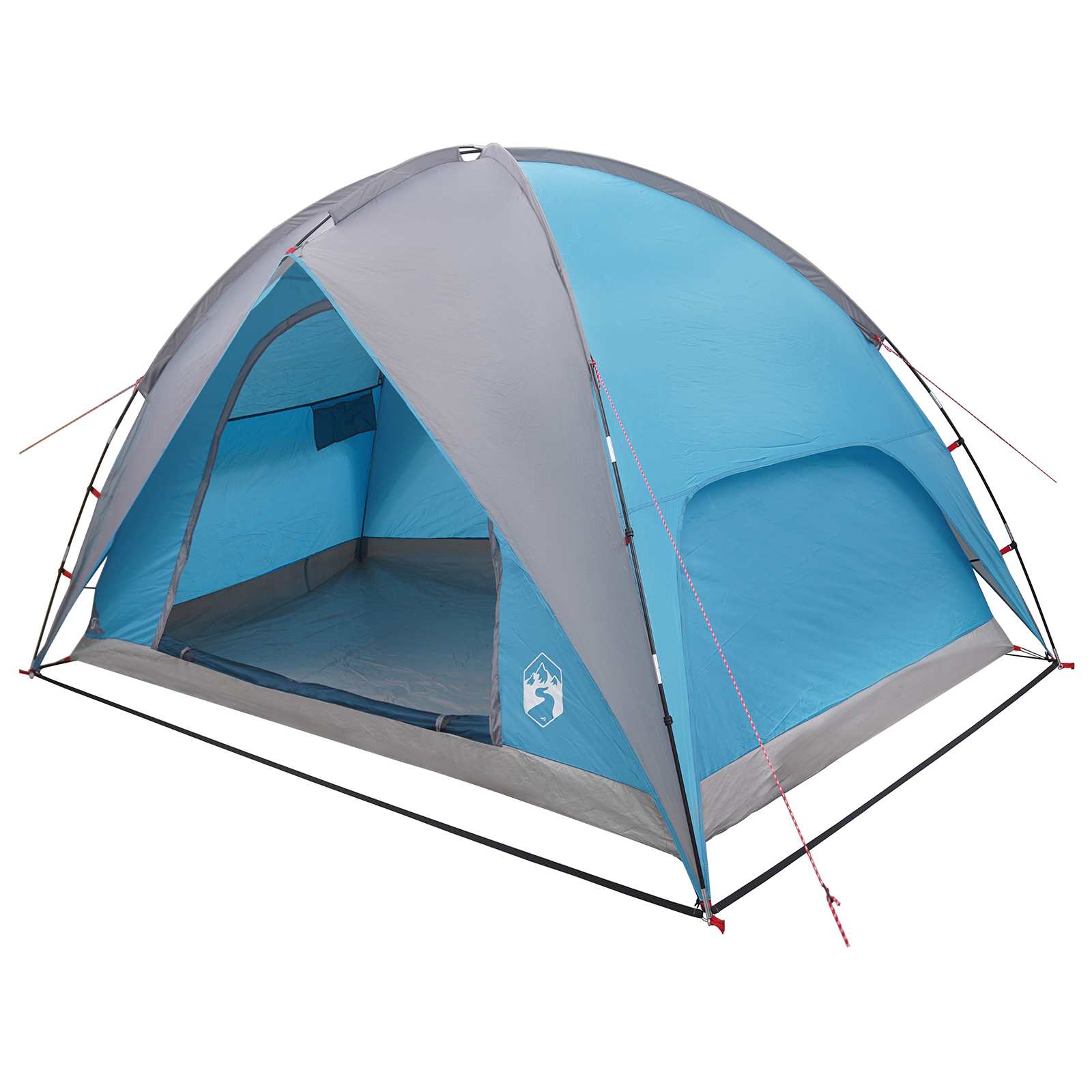 Campingzelt mit Regenhaube wasserdicht Blau 245 x 245 x 149 cm