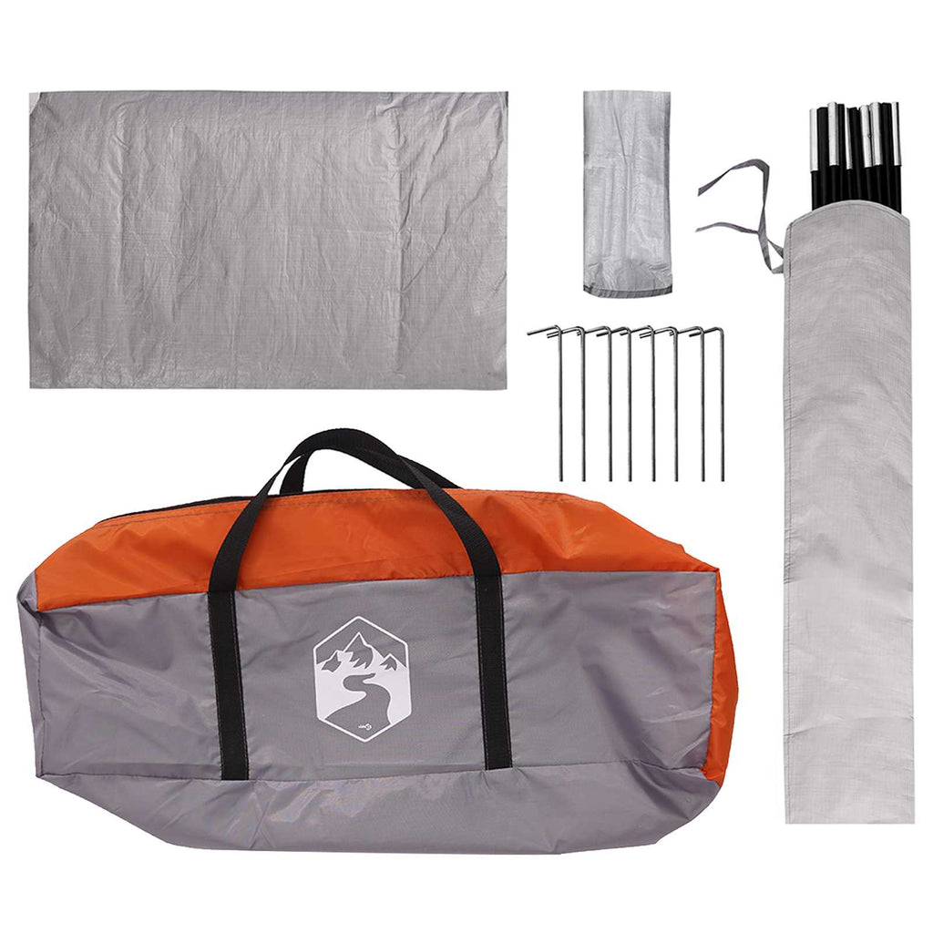 Campingzelt mit Regenhaube wasserdicht Kuppel Grau und Orange