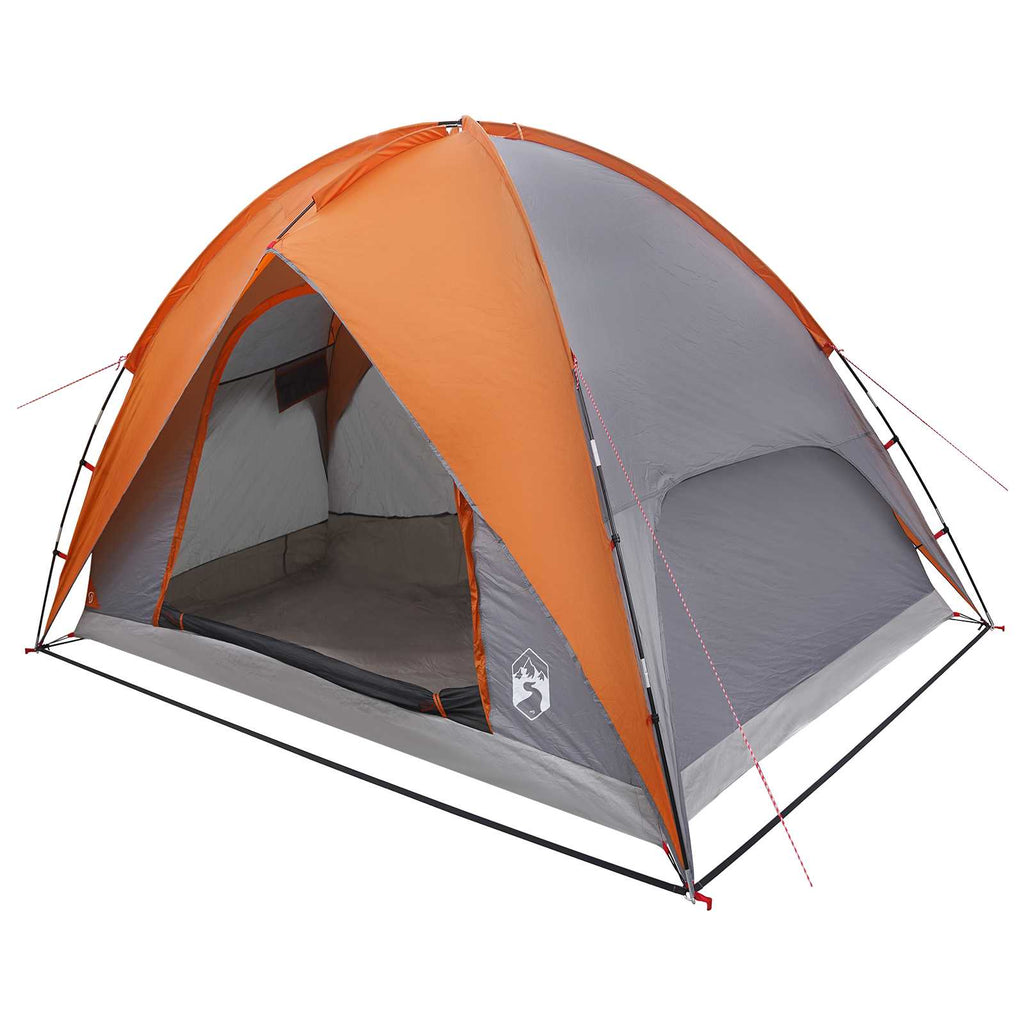 Campingzelt mit Regenhaube wasserdicht Kuppel Grau und Orange