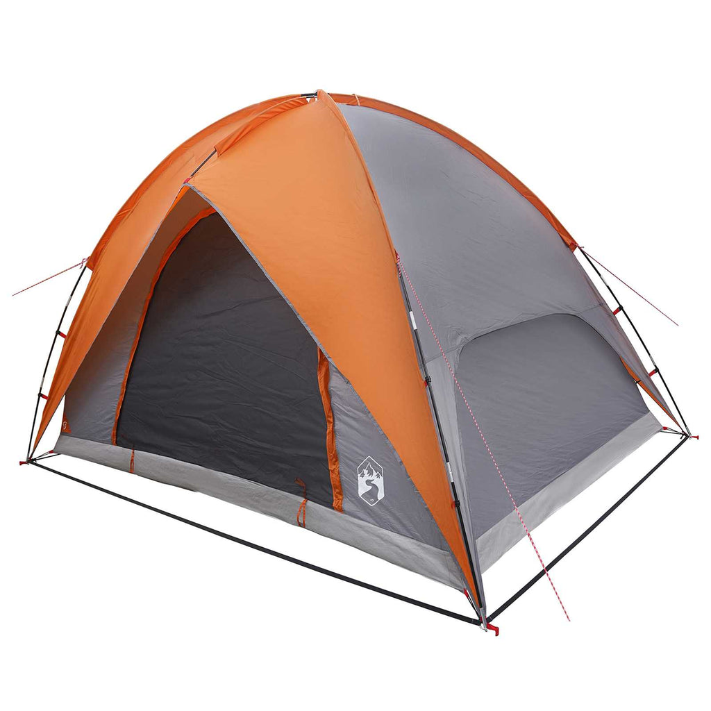 Campingzelt mit Regenhaube wasserdicht Kuppel Grau und Orange