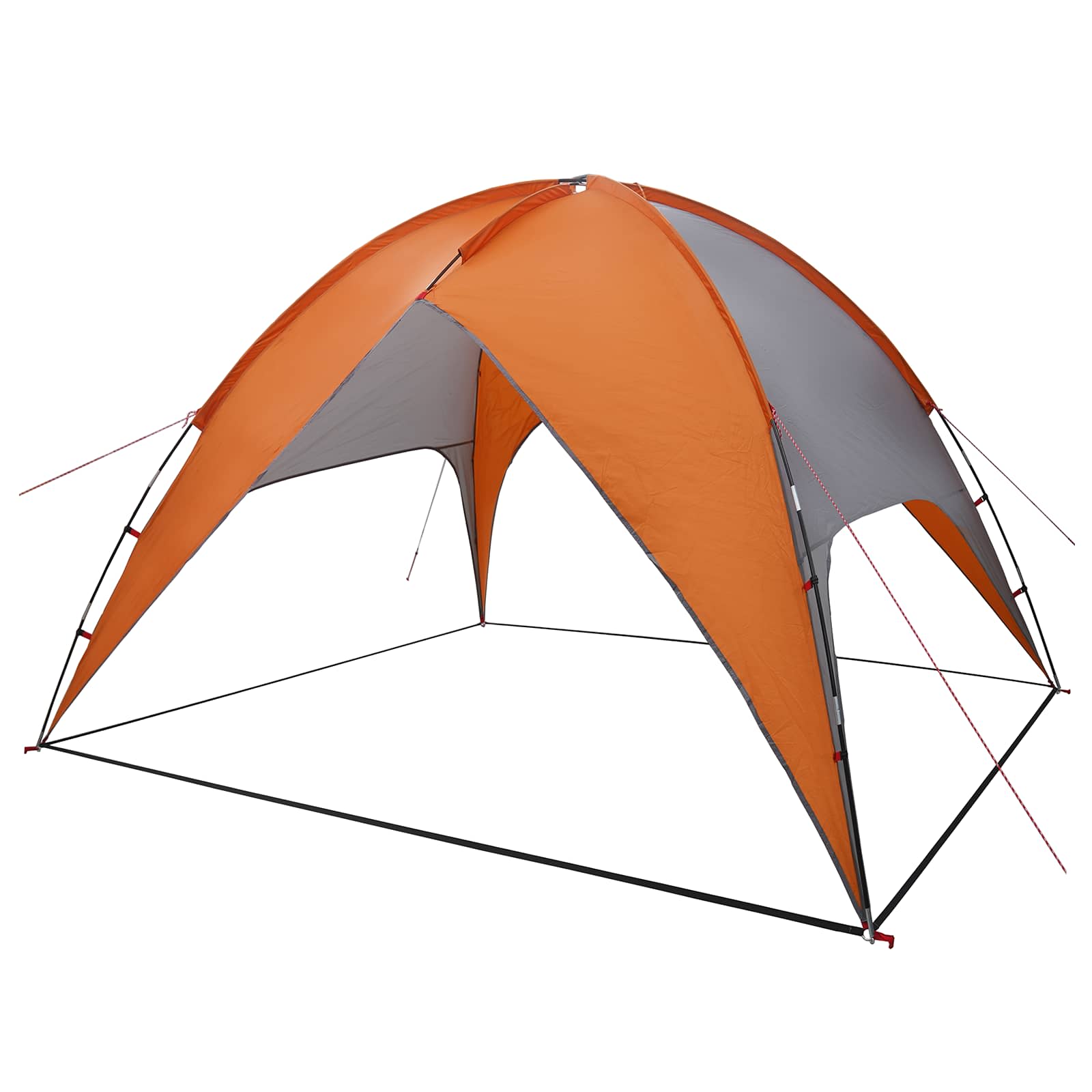 Campingzelt mit Regenhaube wasserdicht Kuppel Grau und Orange