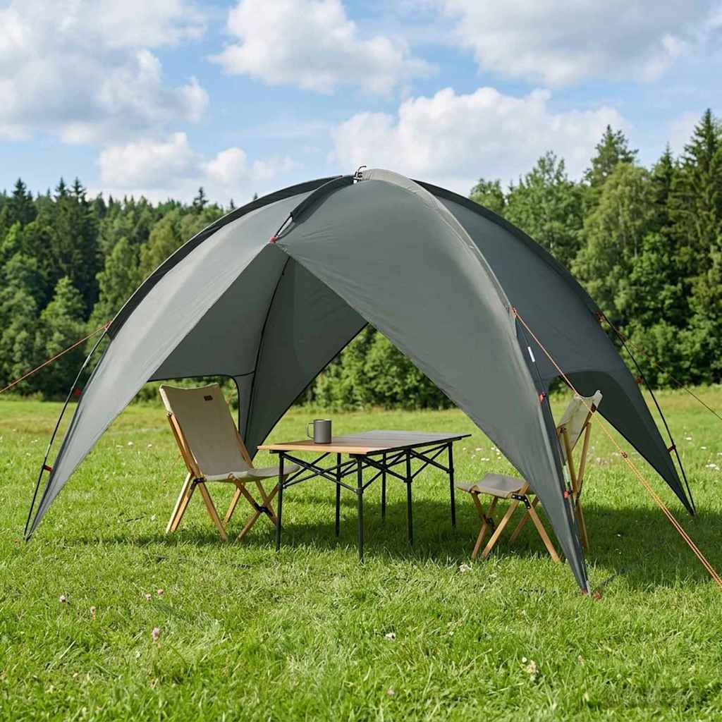 Campingzelt mit Regenhaube wasserdicht Kuppel Olivegrün