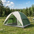 Campingzelt mit Regenhaube wasserdicht Kuppel Grün 4-Personen