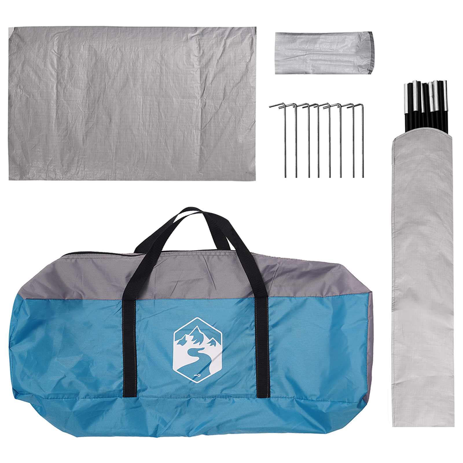 Campingzelt mit Regenhaube wasserdicht Blau 310 x 245 x 160 cm