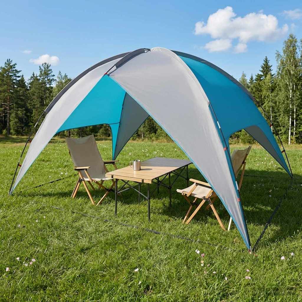 Campingzelt mit Regenhaube wasserdicht Blau 310 x 245 x 160 cm