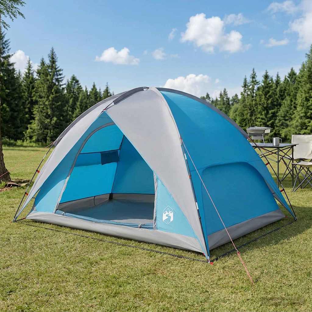 Campingzelt mit Regenhaube wasserdicht Blau 310 x 245 x 160 cm