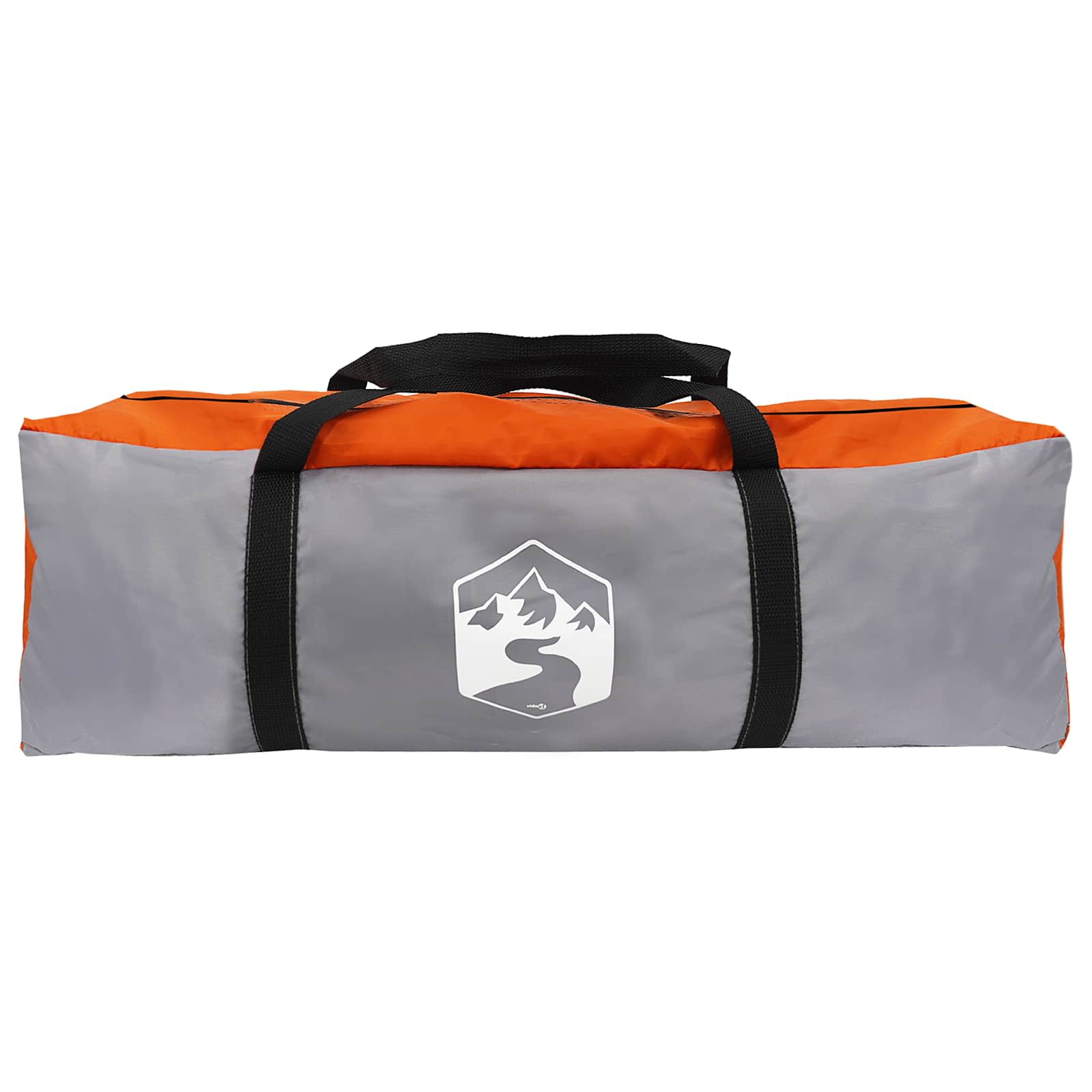 Campingzelt mit Regenhaube wasserdicht Kuppel Grau und Orange