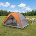 Campingzelt mit Regenhaube wasserdicht Kuppel Grau und Orange