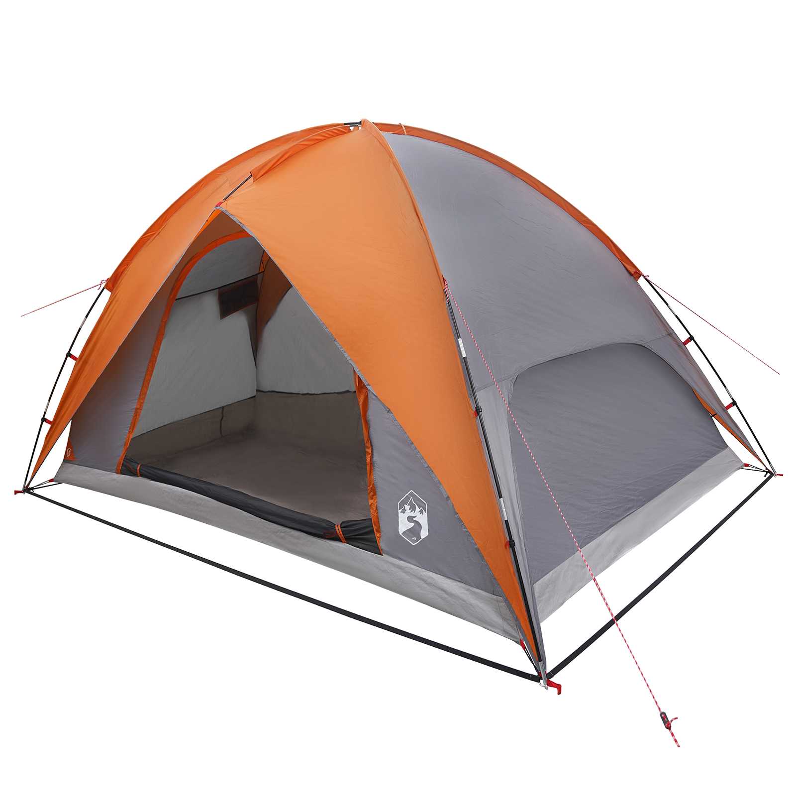 Campingzelt mit Regenhaube wasserdicht Kuppel Grau und Orange