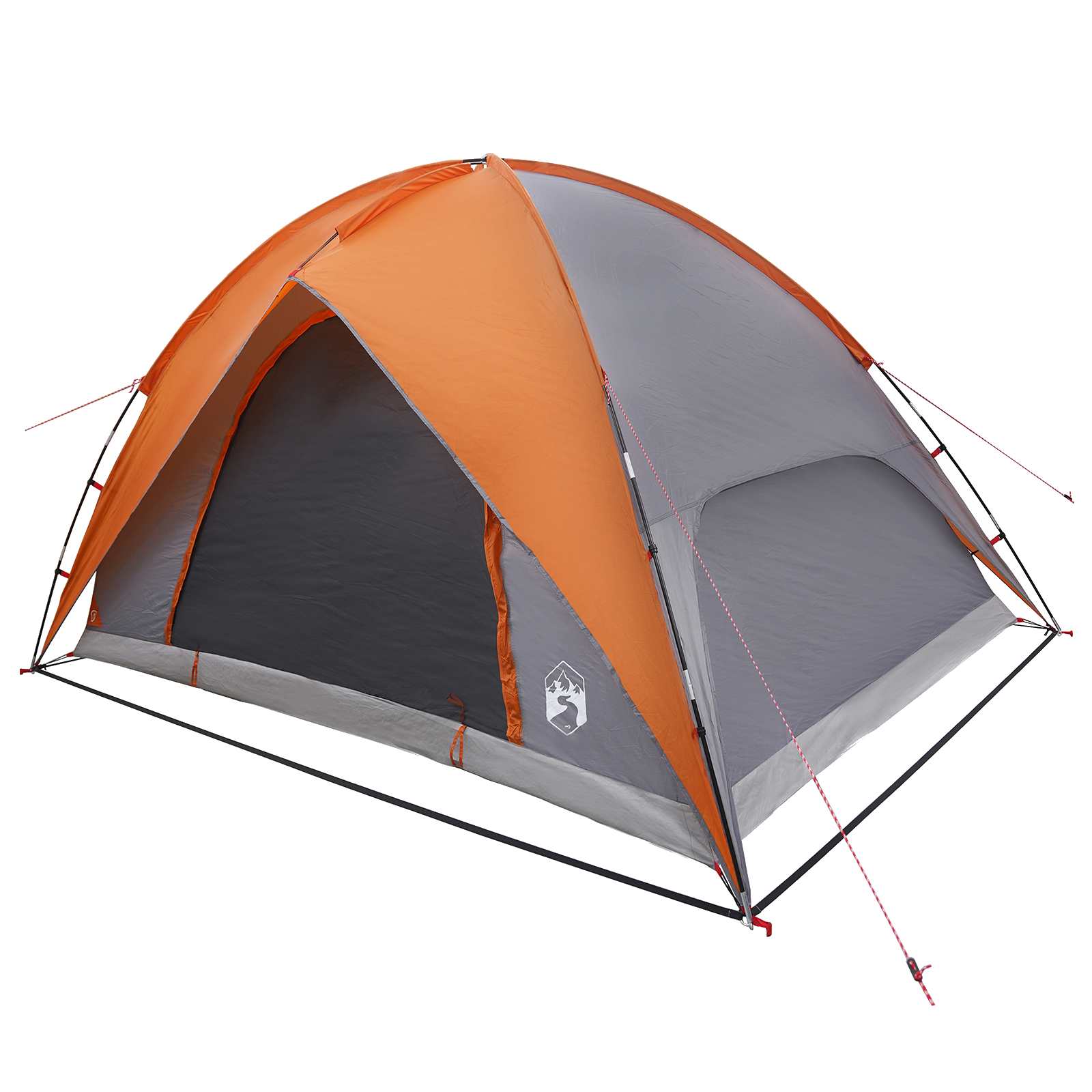 Campingzelt mit Regenhaube wasserdicht Kuppel Grau und Orange