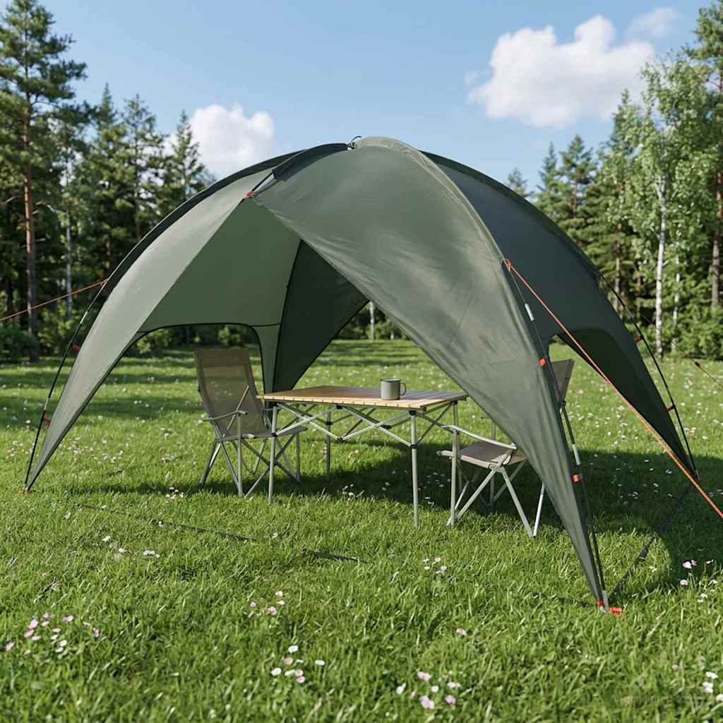 Campingzelt mit Regenhaube wasserdicht Kuppel Olivegrün