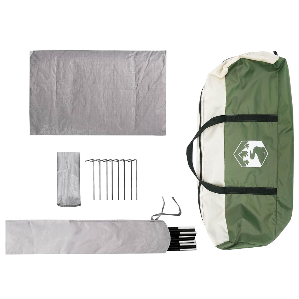 Campingzelt mit Regenhaube wasserdicht Grün 360 x 245 x 185 cm