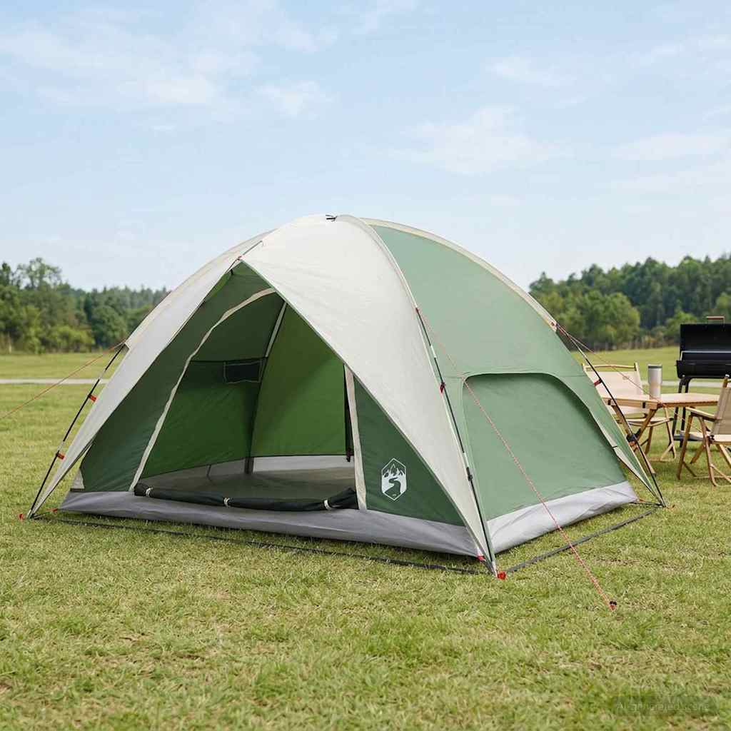 Campingzelt mit Regenhaube wasserdicht Grün 360 x 245 x 185 cm