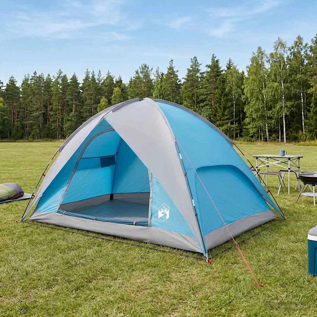 Campingzelt mit Regenhaube wasserdicht Blau 360 x 245 x 185 cm