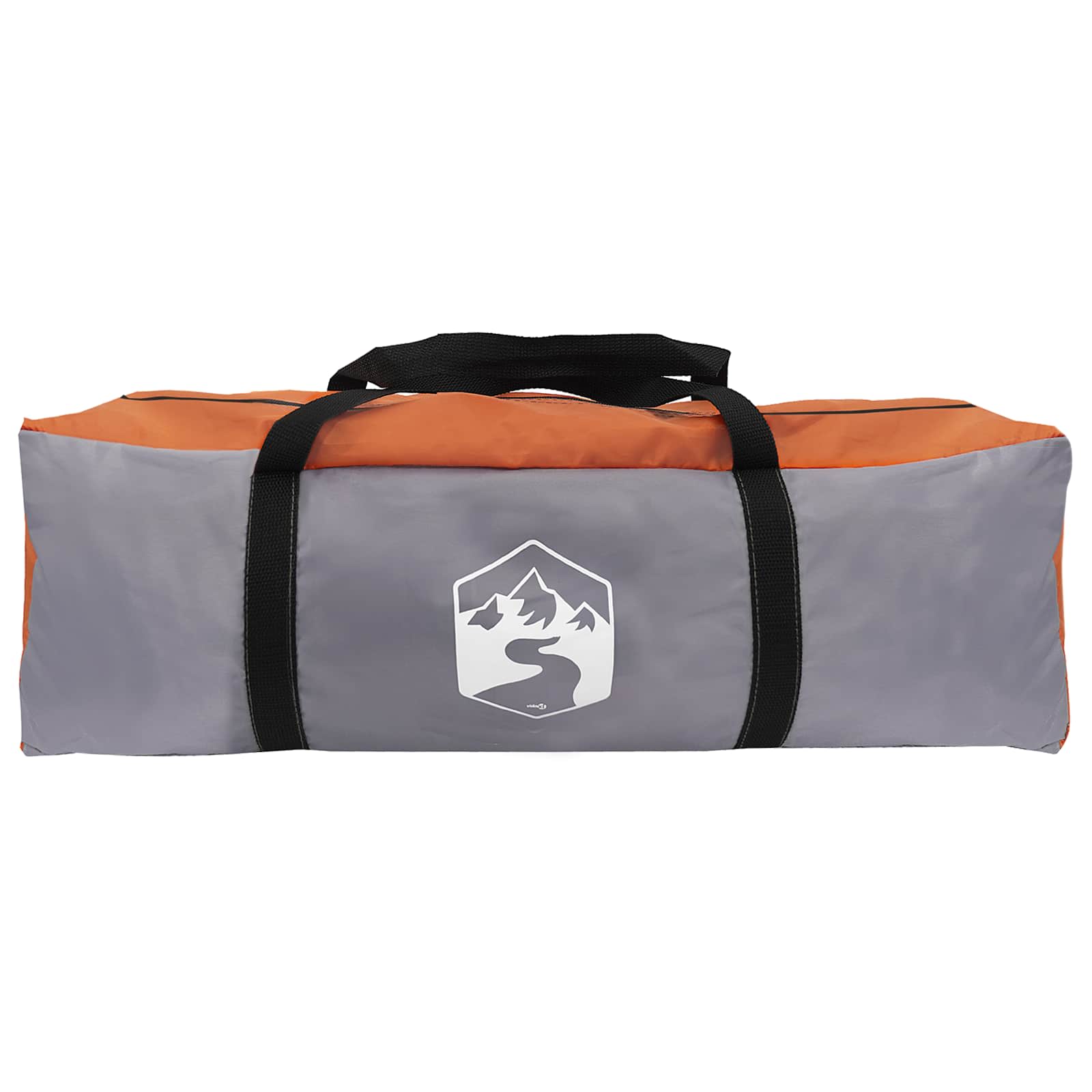 Campingzelt mit Regenhaube wasserdicht Kuppel Grau und Orange