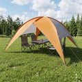 Campingzelt mit Regenhaube wasserdicht Kuppel Grau und Orange