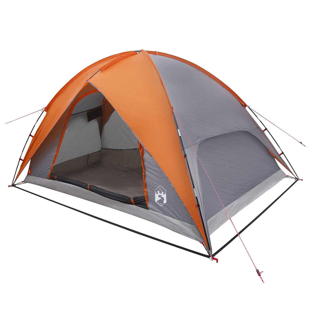 Campingzelt mit Regenhaube wasserdicht Kuppel Grau und Orange