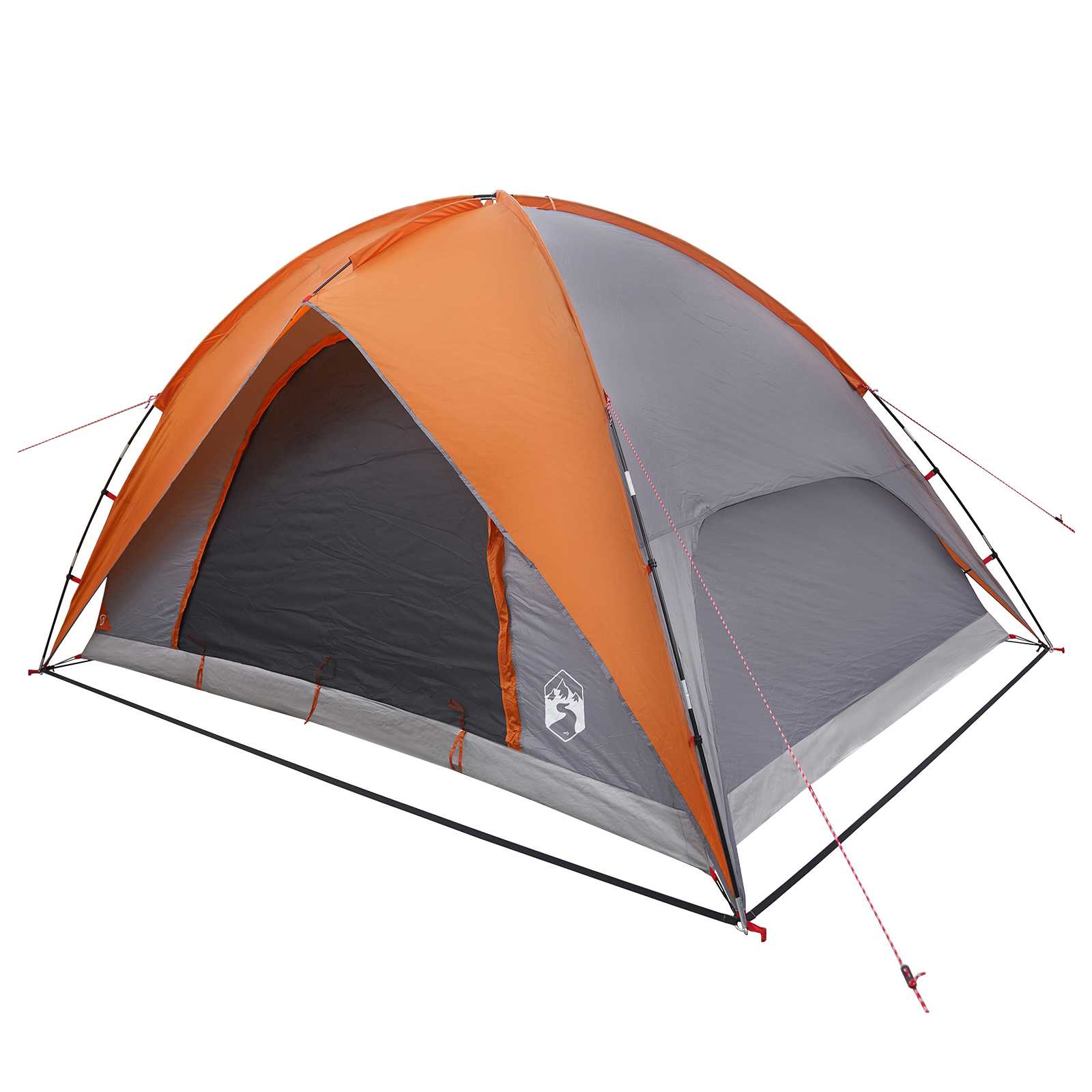 Campingzelt mit Regenhaube wasserdicht Kuppel Grau und Orange