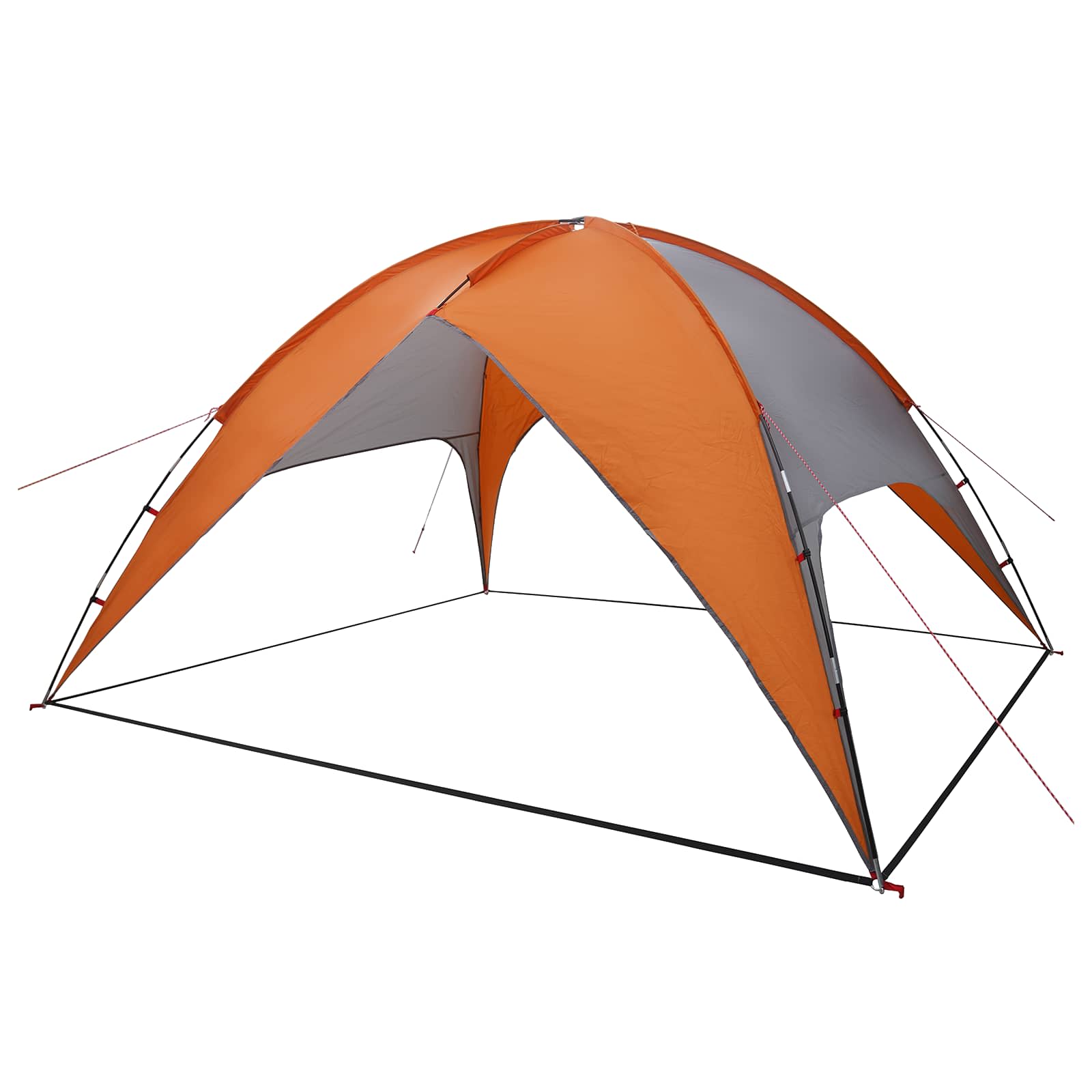 Campingzelt mit Regenhaube wasserdicht Kuppel Grau und Orange