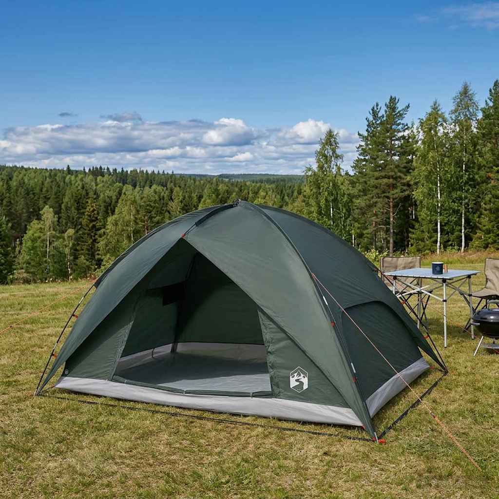 Campingzelt mit Regenhaube wasserdicht Kuppel Olivegrün