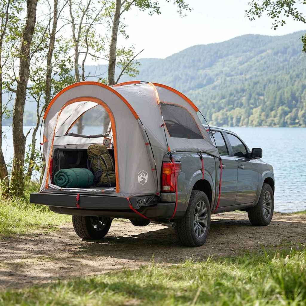Autozelt Grau und Orange 200 x 170 x 170 cm Polyester und Stahl