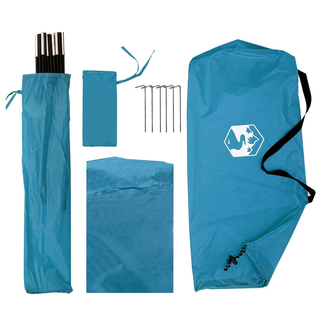 Autozelt mit Dach Blau 308 x 215 x 220 cm Polyester und Stahl