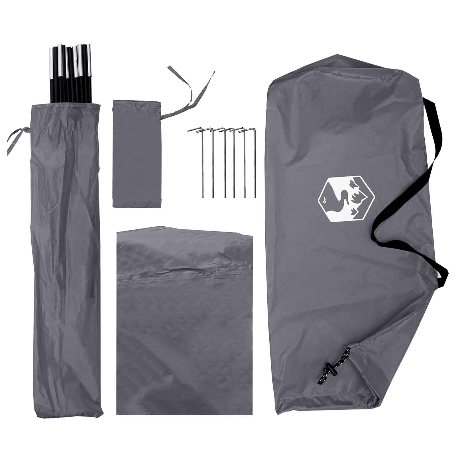 Autozelt Grau und Orange 308 x 215 x 220 cm Polyester und Stahl