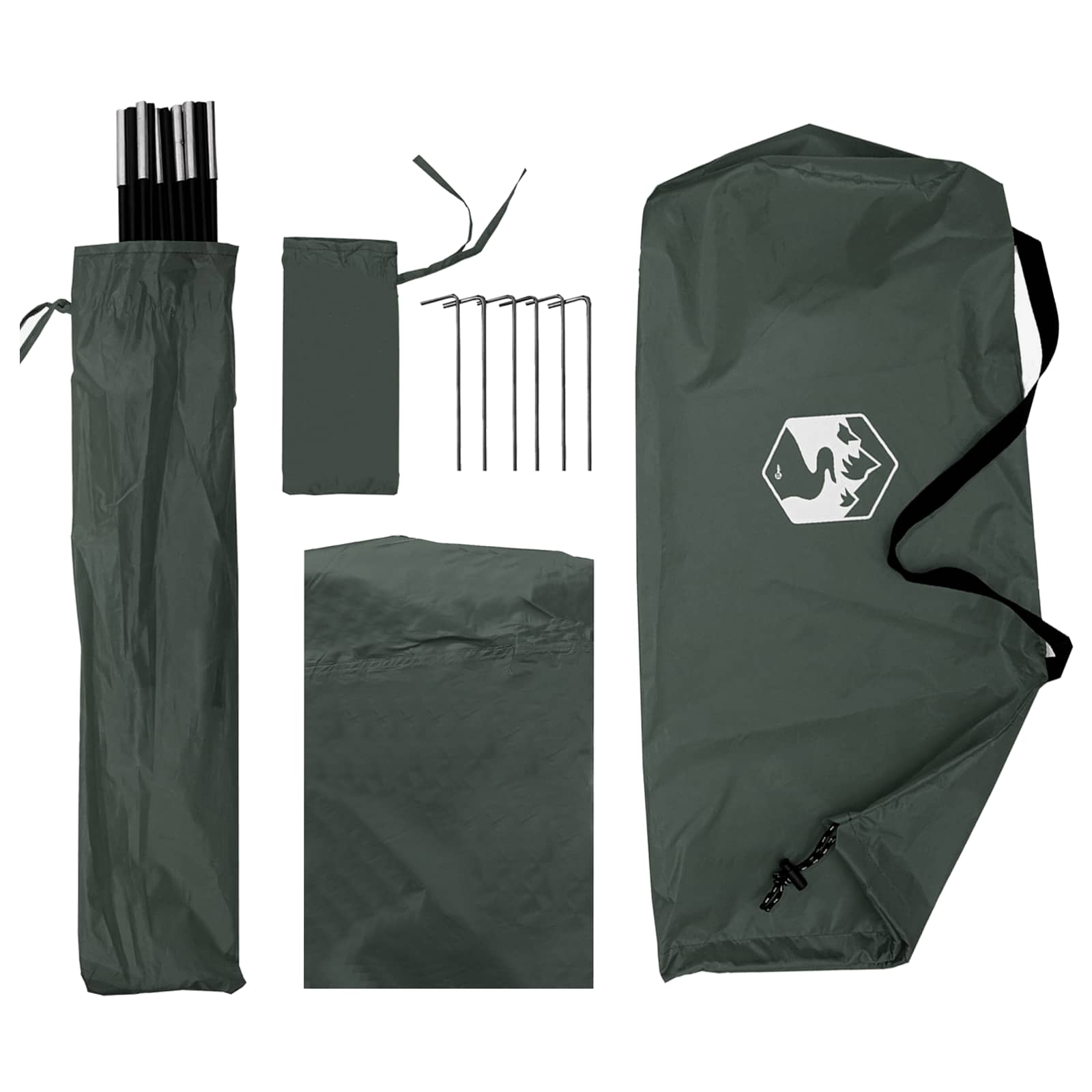 Autozelt Olivegrün 308 x 215 x 220 cm Polyester und Stahl