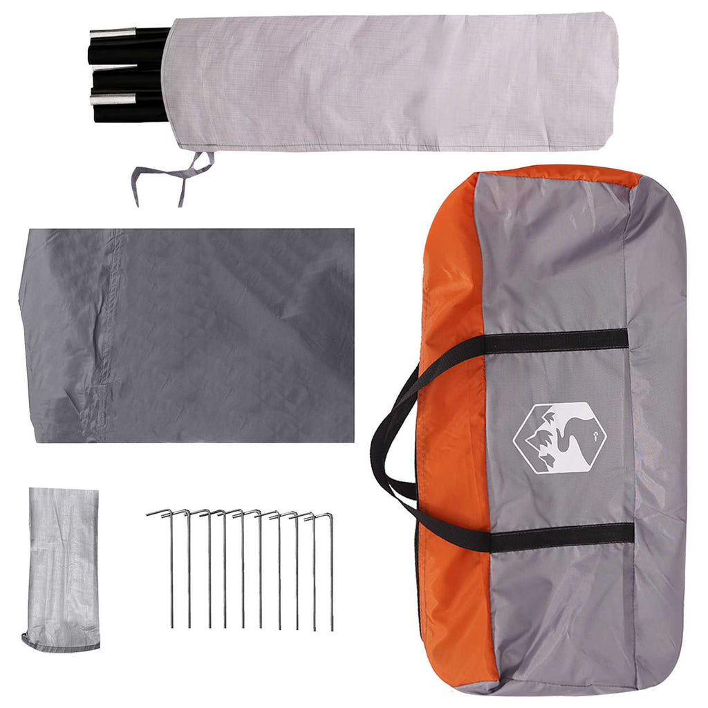 Heck-Awnings wasserfest Grau und Orange 405 x 280 x 220 cm