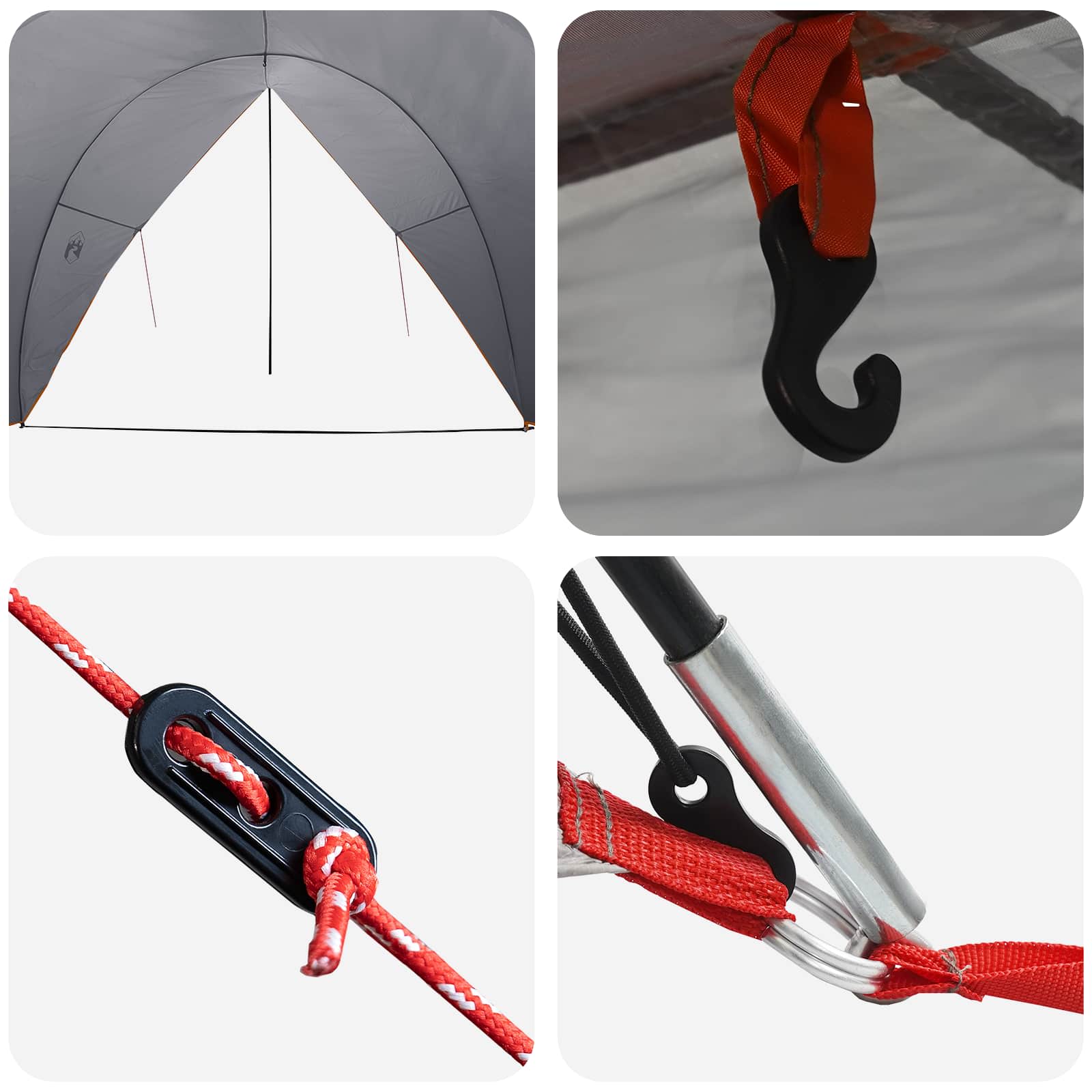 Heck-Awnings wasserfest Grau und Orange 405 x 280 x 220 cm