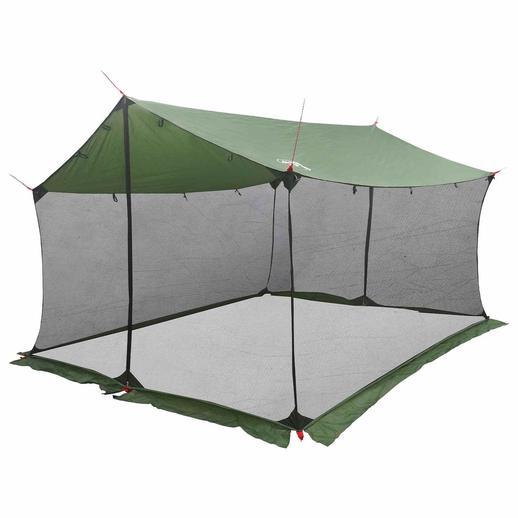 Camping-Tarp mit Netzwänden Grün 340 x 260 x 220 cm