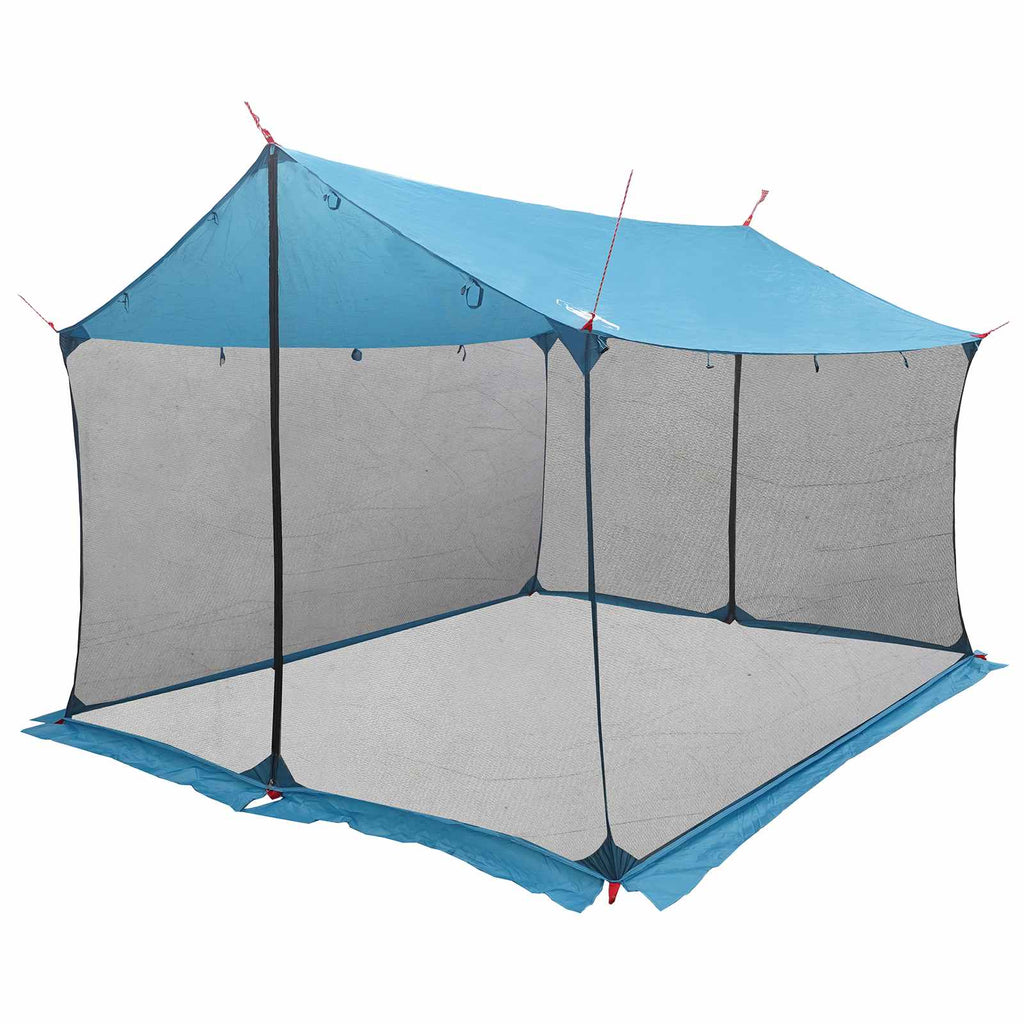 Camping-Tarp mit Netzwänden Blau 340 x 260 x 220 cm