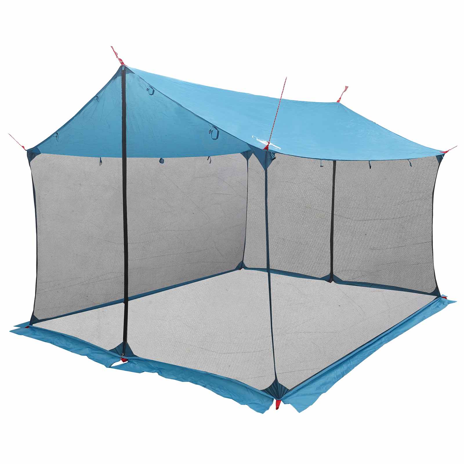 Camping-Tarp mit Netzwänden Blau 340 x 260 x 220 cm