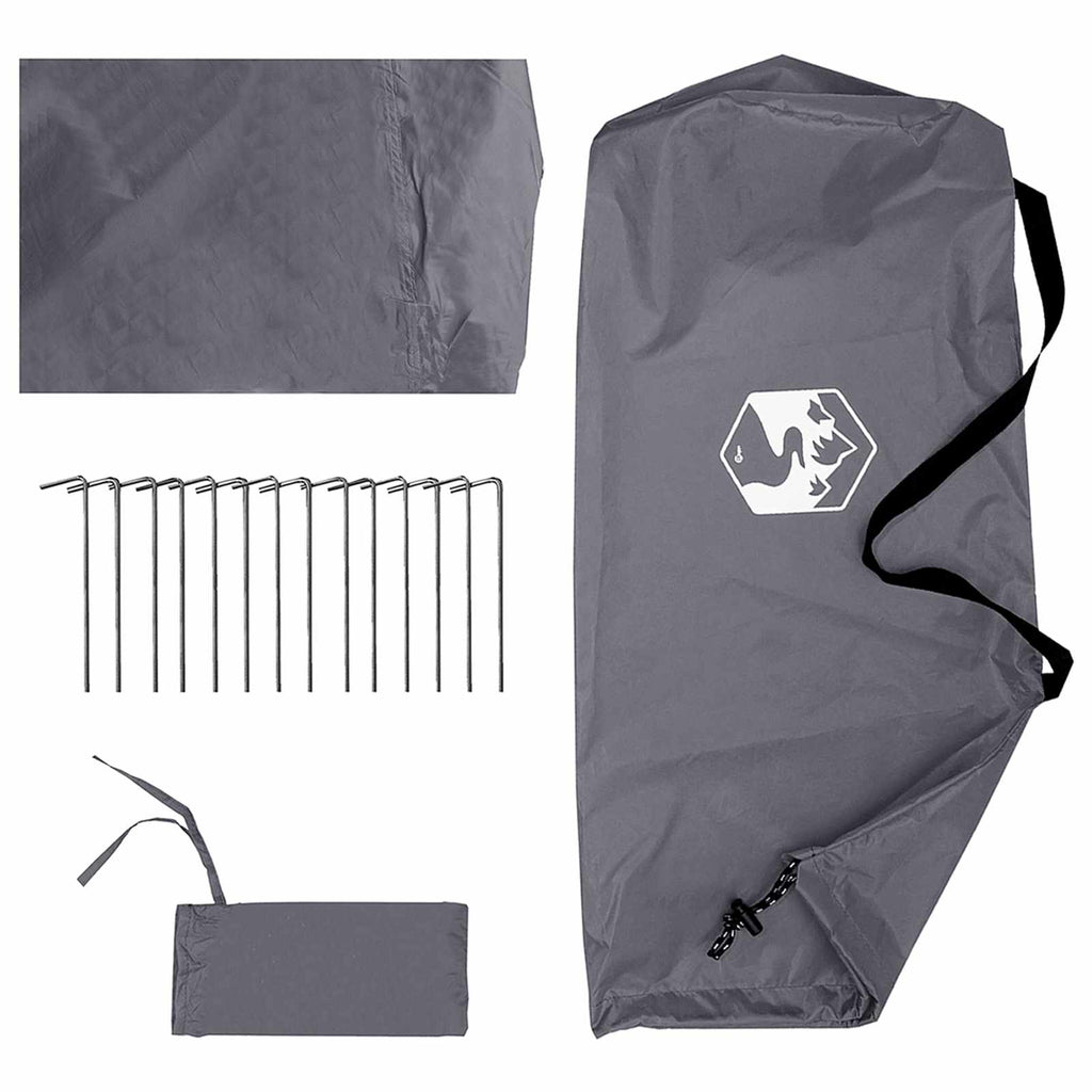 Camping-Tarp mit Netzwänden Grau und Orange 340 x 260 x 220 cm