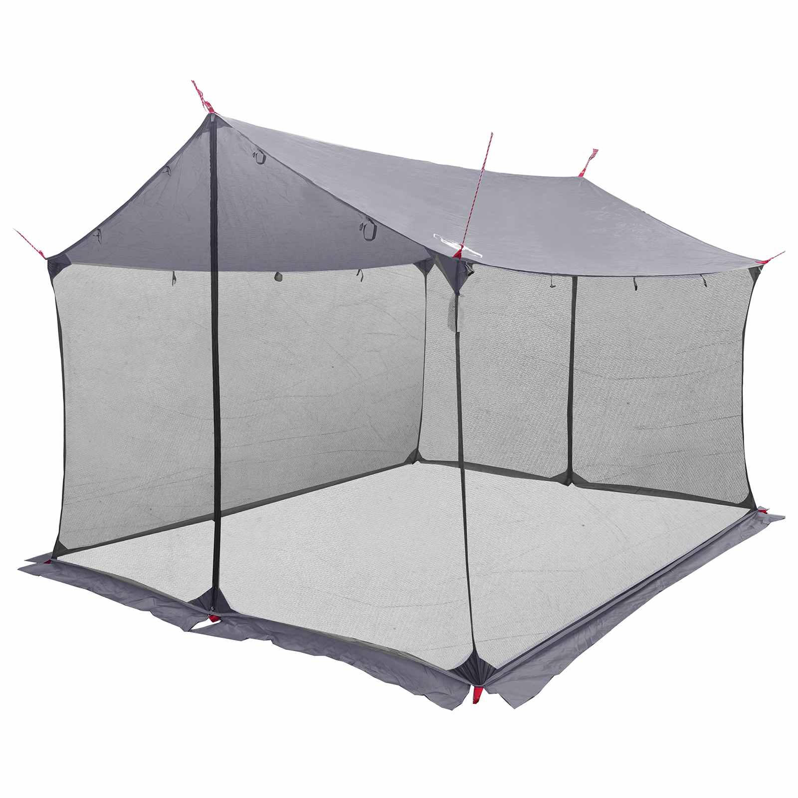 Camping-Tarp mit Netzwänden Grau und Orange 340 x 260 x 220 cm