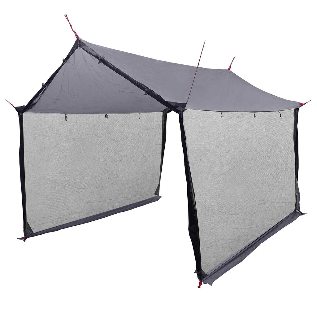 Camping-Tarp mit Netzwänden Grau und Orange 340 x 260 x 220 cm