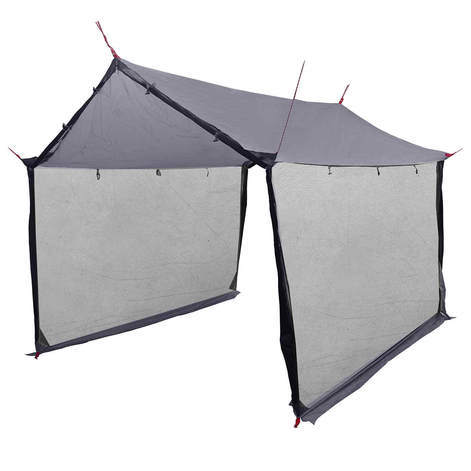 Camping-Tarp mit Netzwänden Grau und Orange 340 x 260 x 220 cm