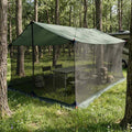 Camping-Tarp mit Netzwänden Olivegrün 340 x 260 x 220 cm